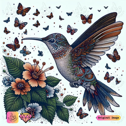 Artdiystudio Enchanting Hummingbird Diy Diamond Painting Kit Natures Beauty In Detail