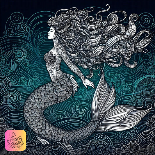 Artdiystudio Ethereal Mermaid Majesty A Stunning Diamond Painting Kit For Dreamers Product Image 8