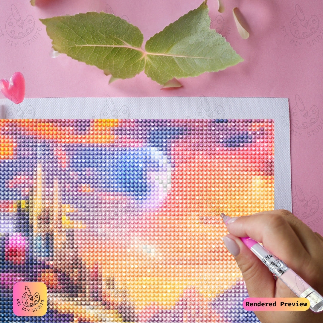 Artdiystudio Fantasy Waterfall Kingdom Diy Diamond Painting Kit A Mystical Journey Into Wonderland 4