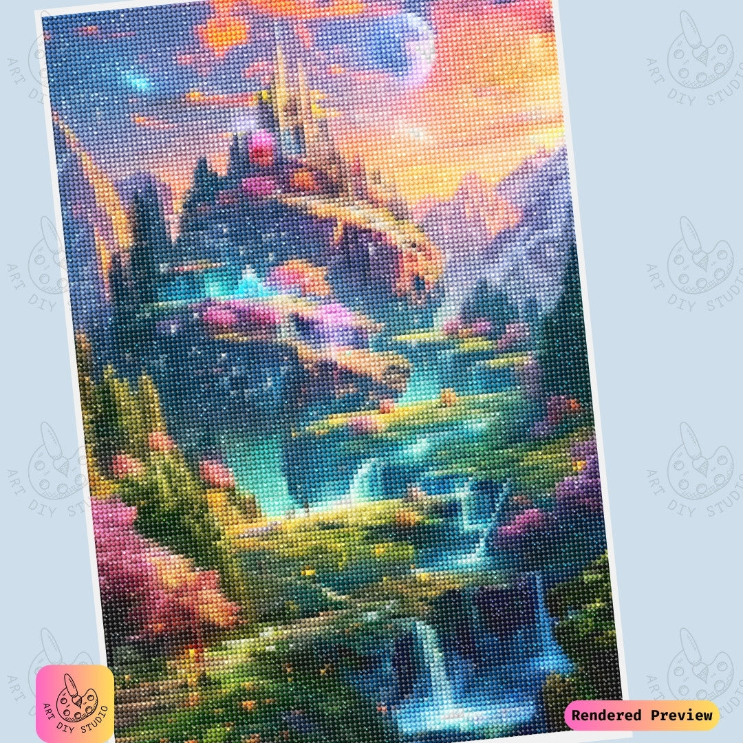 Artdiystudio Fantasy Waterfall Kingdom Diy Diamond Painting Kit A Mystical Journey Into Wonderland 6