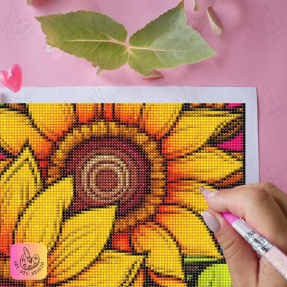 Artdiystudio Feel The Warmth Of Sunny Blooms Leaves A Bright And Cheerful Diamond Painting Kit 5