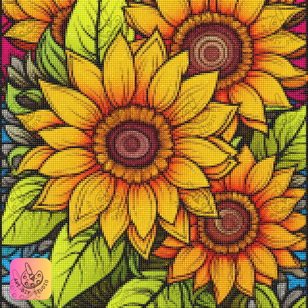 Artdiystudio Feel The Warmth Of Sunny Blooms Leaves A Bright And Cheerful Diamond Painting Kit 7