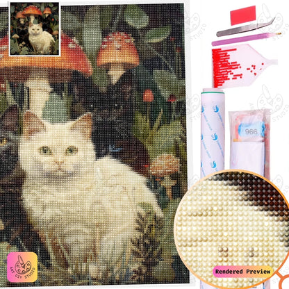 Artdiystudio Feline Forest Whimsy Diy Diamond Painting Kit A Cozy Enchanted Journey 5