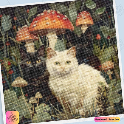 Artdiystudio Feline Forest Whimsy Diy Diamond Painting Kit A Cozy Enchanted Journey 6