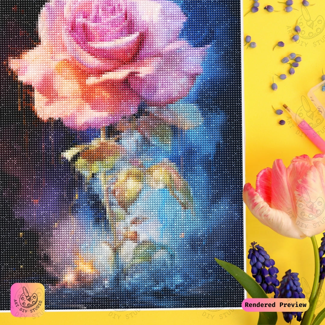 Artdiystudio Fiery Rose Enchantment Diy Diamond Painting Kit A Stunning Floral Masterpiece 3