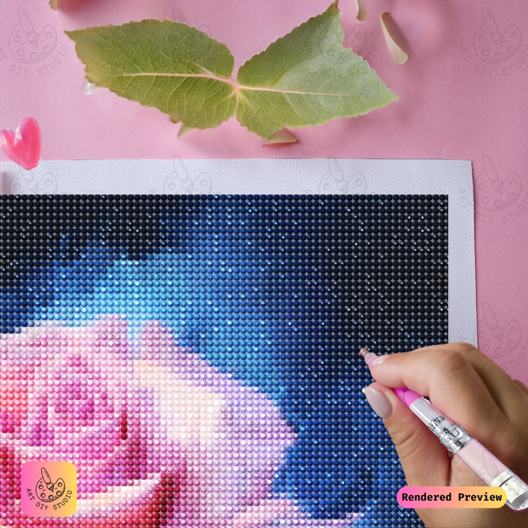 Artdiystudio Fiery Rose Enchantment Diy Diamond Painting Kit A Stunning Floral Masterpiece 4
