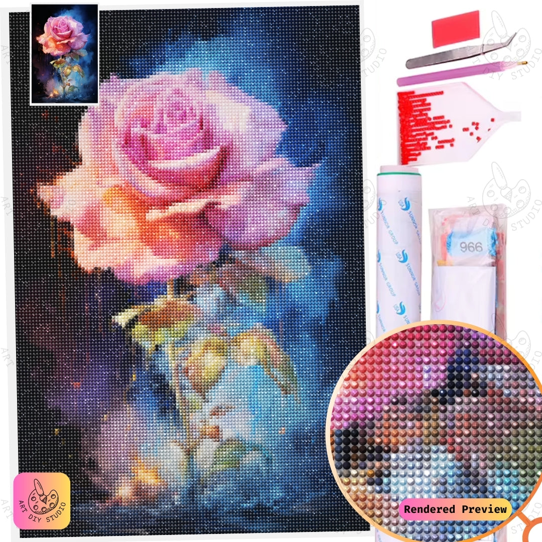 Artdiystudio Fiery Rose Enchantment Diy Diamond Painting Kit A Stunning Floral Masterpiece 5