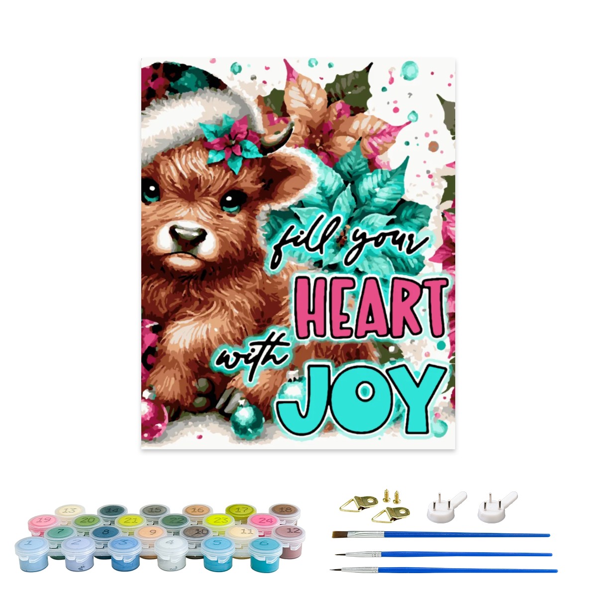 Artdiystudio Fill Your Heart With Joy Paint By Numbers Kit A Heartwarming Holiday Craft