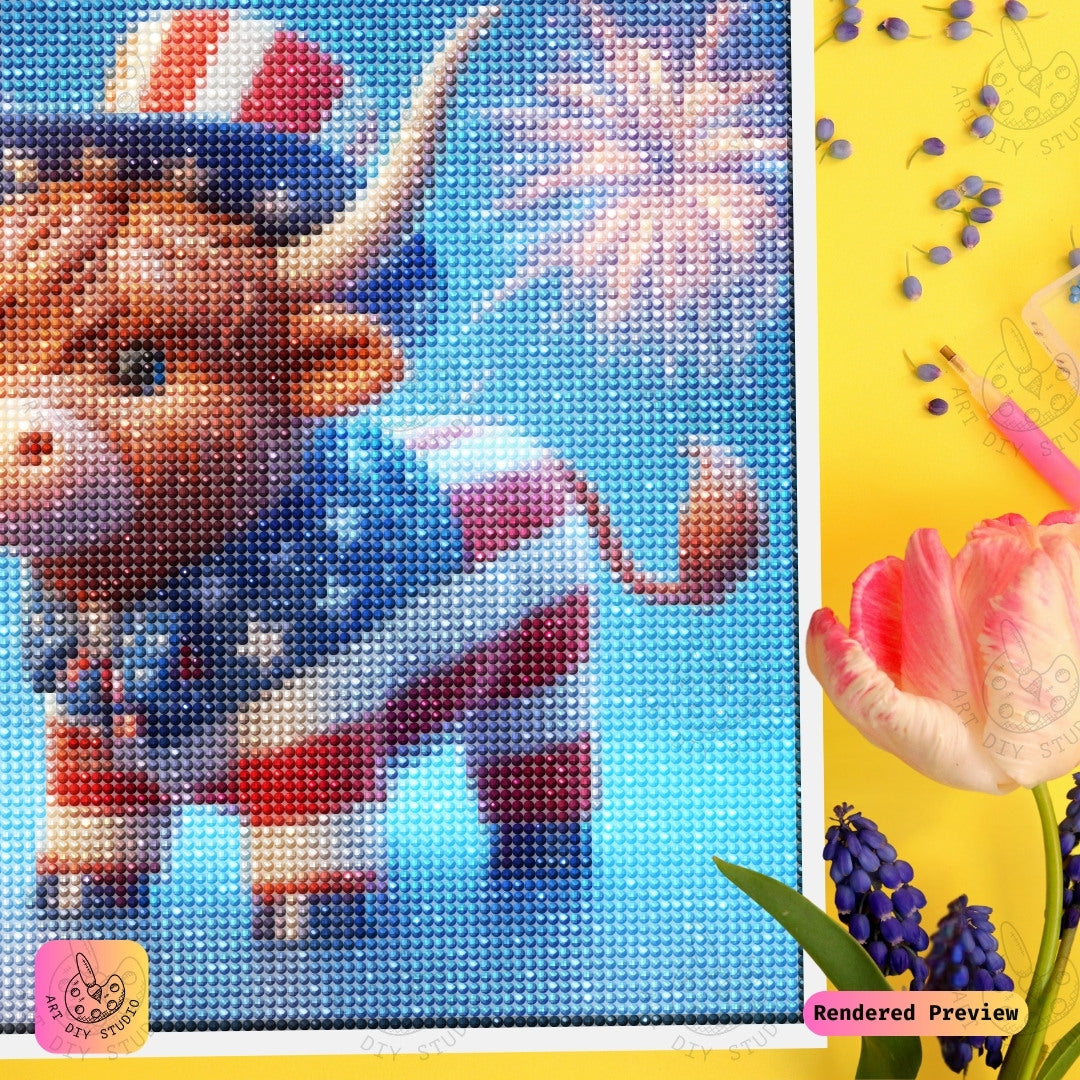 Artdiystudio Fireworks Moo Spectacle Diy Diamond Painting Kit A Dazzling Patriotic Celebration 3