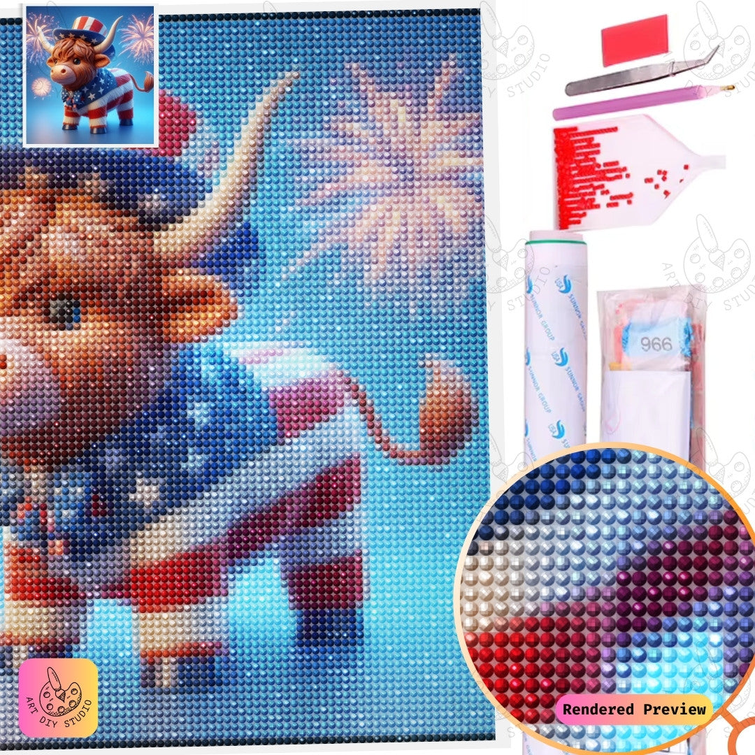 Artdiystudio Fireworks Moo Spectacle Diy Diamond Painting Kit A Dazzling Patriotic Celebration 5