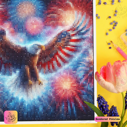 Artdiystudio Fireworks Of Freedom Eagle Diy Diamond Painting Kit A Bold Celebration Of Independence 4