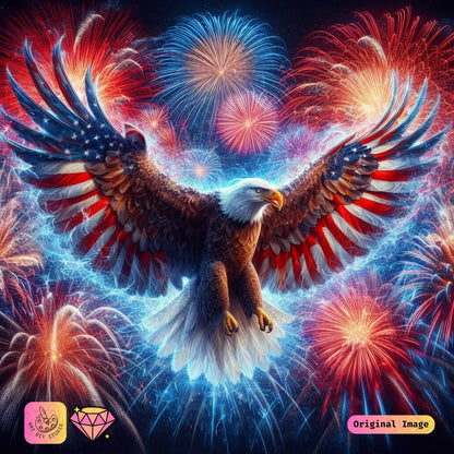 Artdiystudio Fireworks Of Freedom Eagle Diy Diamond Painting Kit A Bold Celebration Of Independence 6