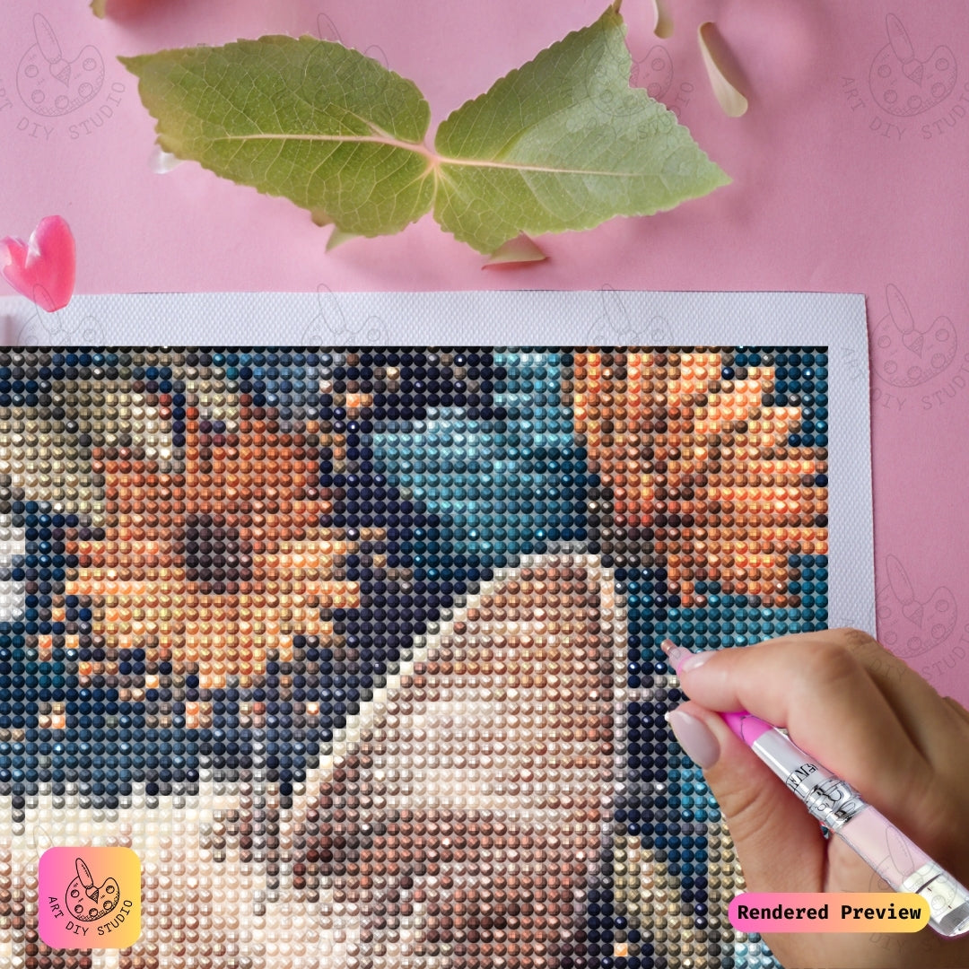 Artdiystudio Floral Feline Elegance Diy Diamond Painting Kit A Cozy Artistic Masterpiece 4