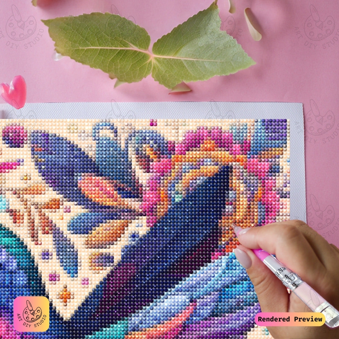 Artdiystudio Floral Hummingbird Bliss Diy Diamond Painting Kit A Vibrant Garden In Flight 4