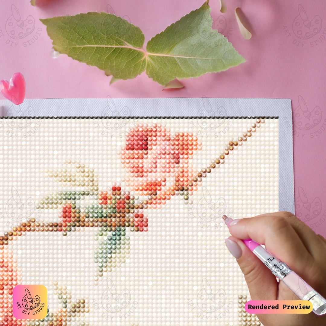 Artdiystudio Floral Songbird Diy Diamond Painting Kit A Vibrant Burst Of Nature 3