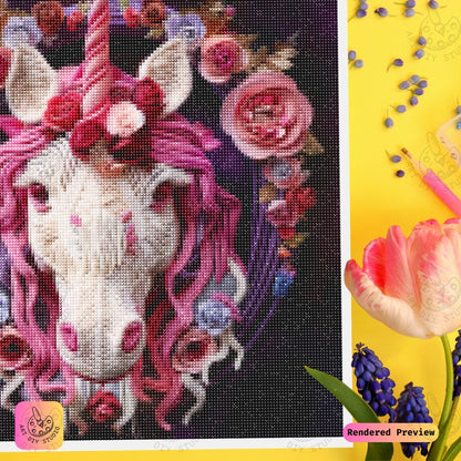 Artdiystudio Floral Unicorn Elegance Diy Diamond Painting Kit A Fusion Of Art And Charm 3