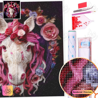 Artdiystudio Floral Unicorn Elegance Diy Diamond Painting Kit A Fusion Of Art And Charm 5