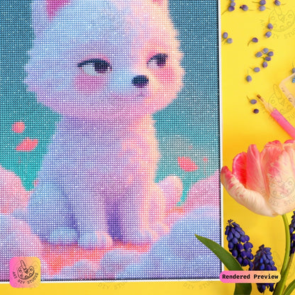 Artdiystudio Fluffy Cloud Companion Diy Diamond Painting Kit A Sweet And Dreamy Escape 3
