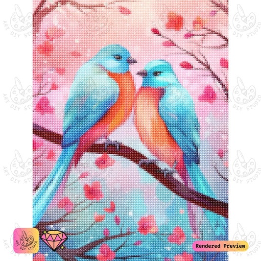 Artdiystudio Fluttering Love Diy Diamond Painting Kit A Whimsical Avian Romance 5
