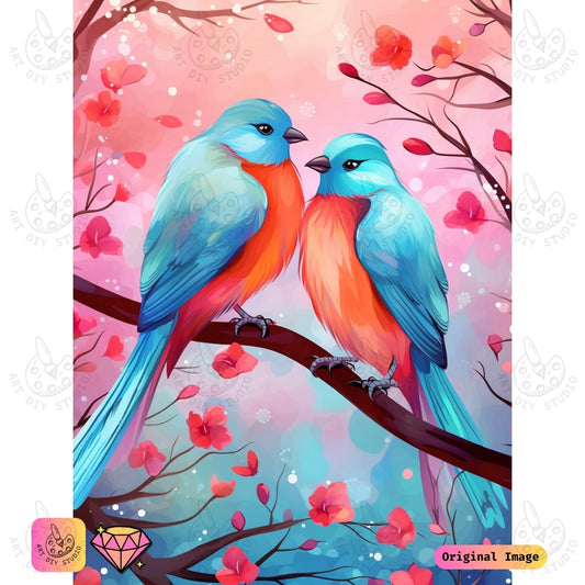 Artdiystudio Fluttering Love Diy Diamond Painting Kit A Whimsical Avian Romance 6