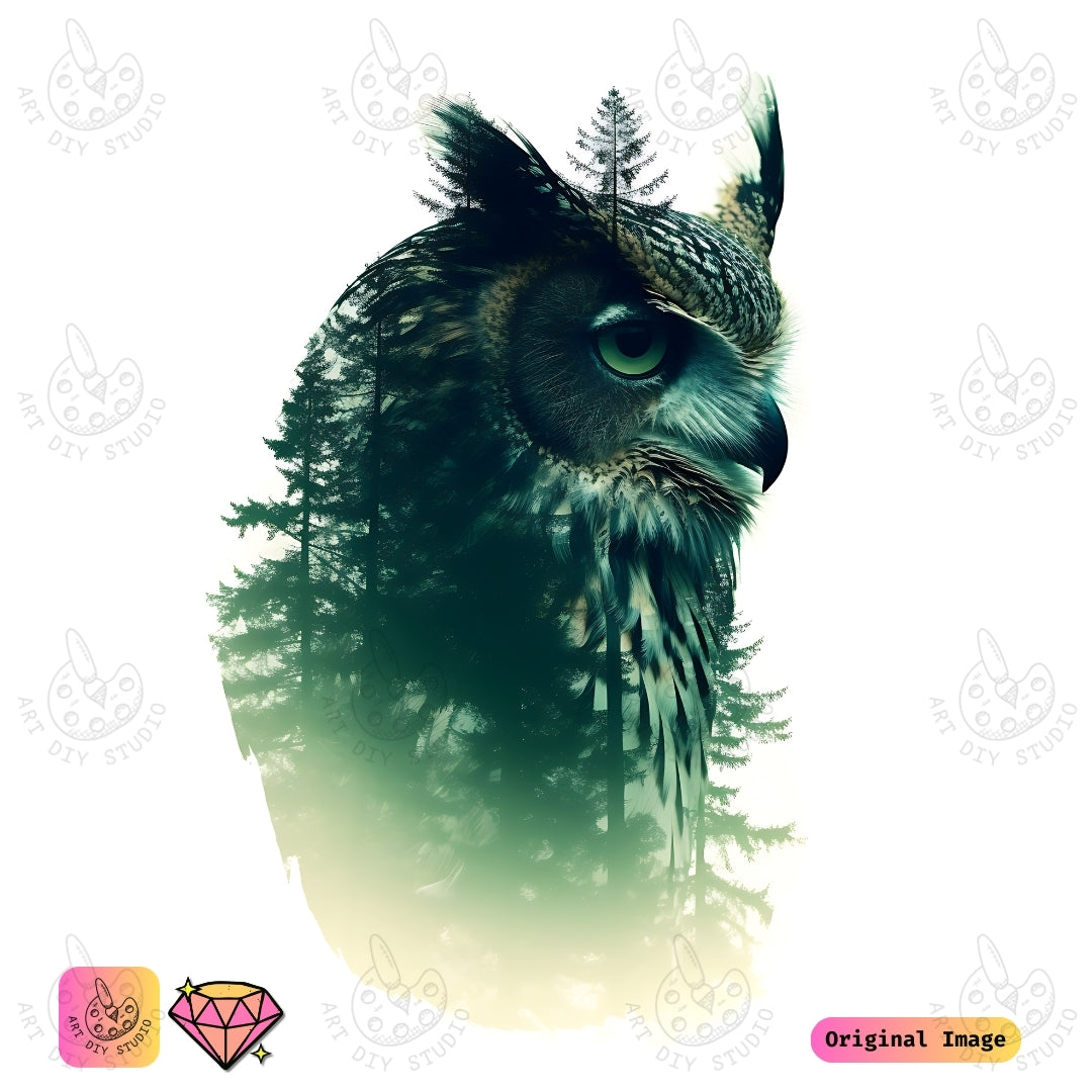 Artdiystudio Forest Echo Owl Diy Diamond Painting Kit A Minimalist Nature Fusion