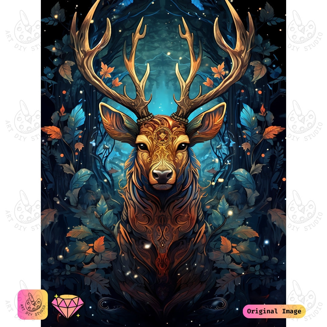 Artdiystudio Forest Guardian Stag Diy Diamond Painting Kit A Mystical Journey Through The Enchanted Forest 6