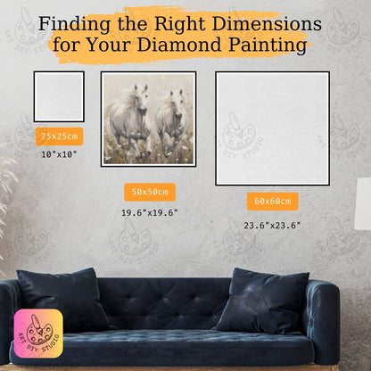 Artdiystudio Free Spirits In Bloom Diy Diamond Painting Kit Celebrate The Beauty Of Horses In Motion