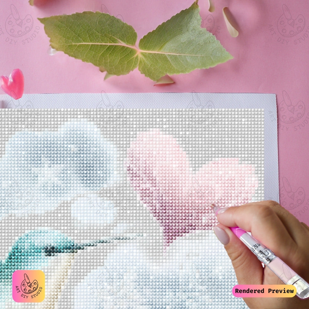 Artdiystudio Frosted Love Hummingbird Diy Diamond Painting Kit Winters Heart In Flight 4