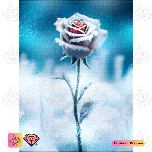 Artdiystudio Frosted Rose Elegance Diy Diamond Painting Kit A Symbol Of Beauty And Resilience 2
