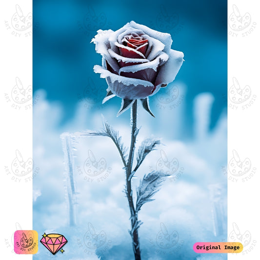 Artdiystudio Frosted Rose Elegance Diy Diamond Painting Kit A Symbol Of Beauty And Resilience