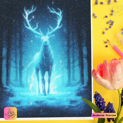 Artdiystudio Frosted Stags Radiance Diy Diamond Painting Kit A Celestial Journey Through The Winter Woods 4