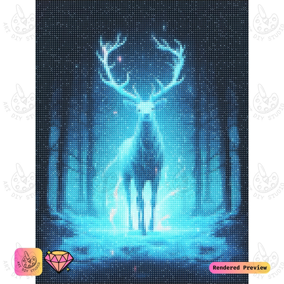 Artdiystudio Frosted Stags Radiance Diy Diamond Painting Kit A Celestial Journey Through The Winter Woods 5