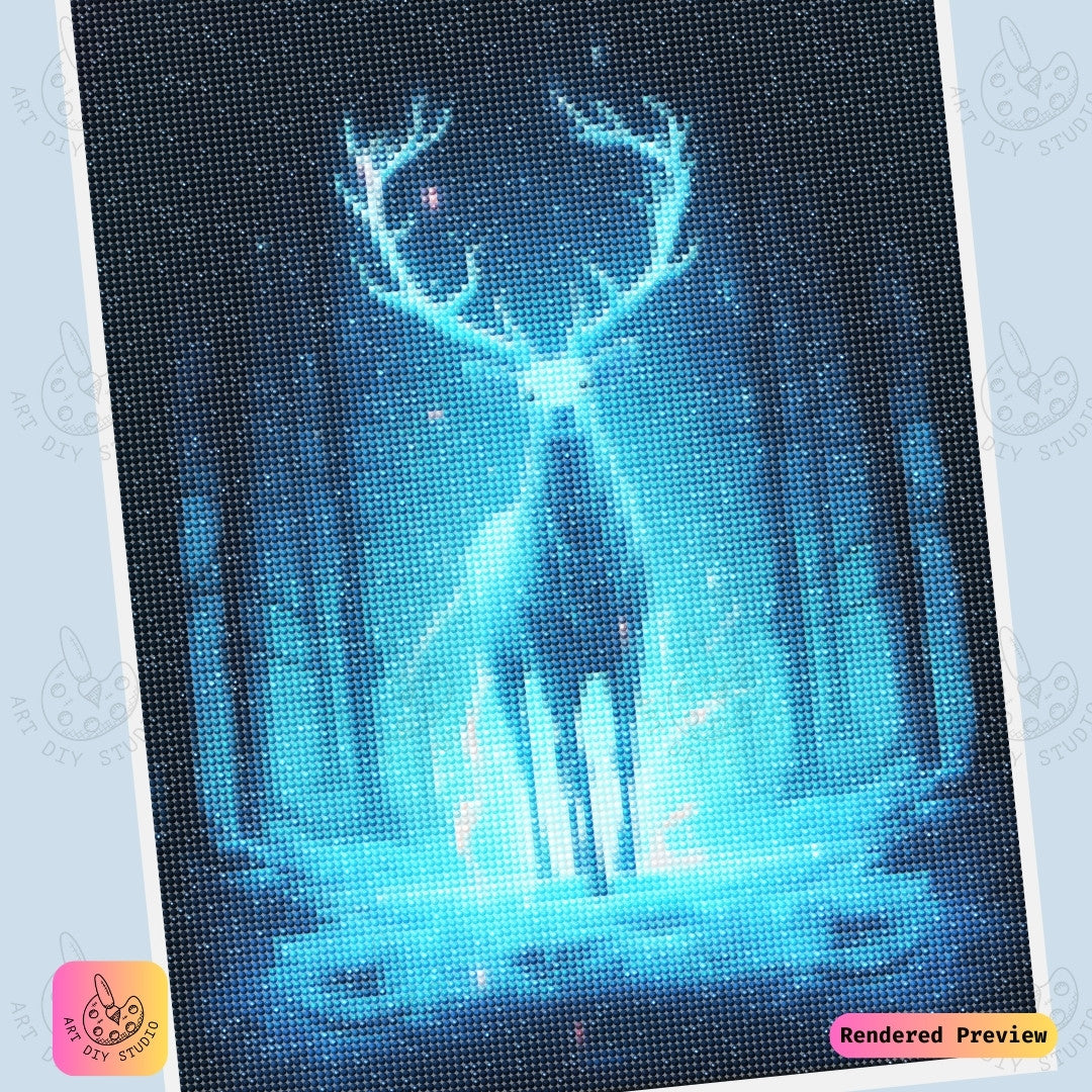 Artdiystudio Frosted Stags Radiance Diy Diamond Painting Kit A Celestial Journey Through The Winter Woods