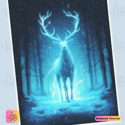 Artdiystudio Frosted Stags Radiance Diy Diamond Painting Kit A Celestial Journey Through The Winter Woods