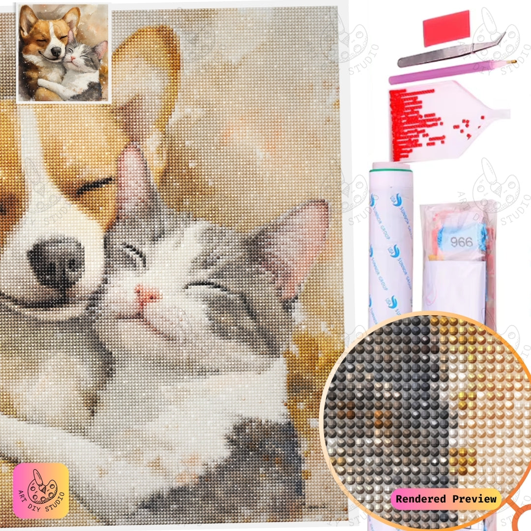 Artdiystudio Furry Friends Joy Diy Diamond Painting Kit A Heartwarming Craft For Pet Lovers 2