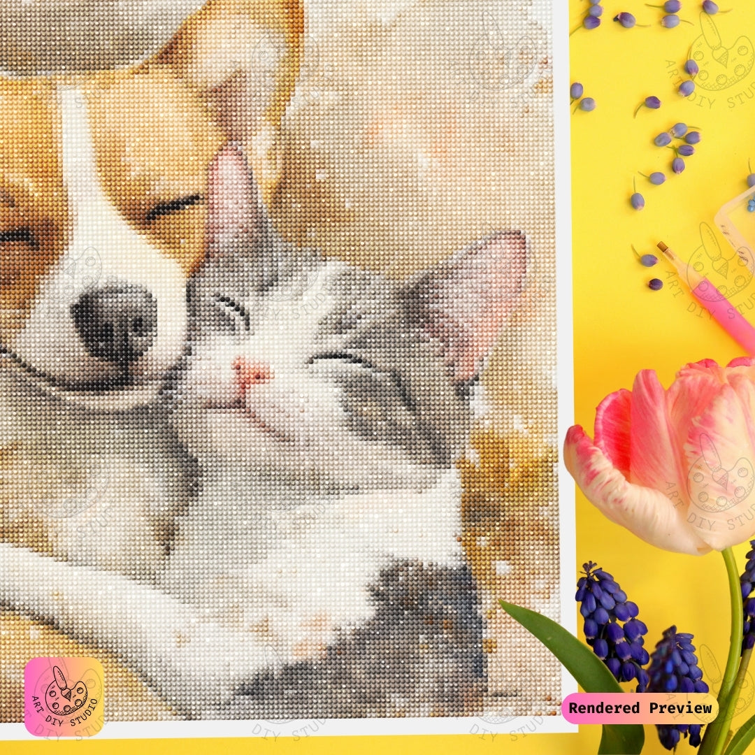Artdiystudio Furry Friends Joy Diy Diamond Painting Kit A Heartwarming Craft For Pet Lovers 4