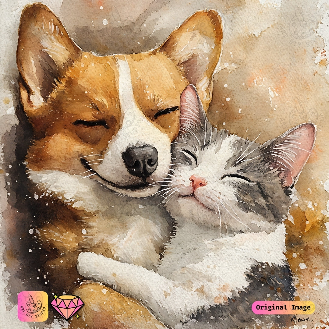 Artdiystudio Furry Friends Joy Diy Diamond Painting Kit A Heartwarming Craft For Pet Lovers 6