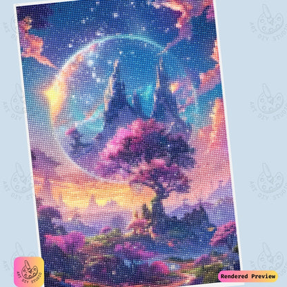Artdiystudio Galactic Blossom Paradise Diy Diamond Painting Kit A Mystical Journey Through Cosmic Blossoms 6