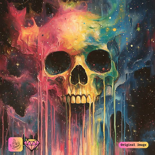 Artdiystudio Galactic Skull Burst Diy Diamond Painting Kit An Explosion Of Cosmic Creativity