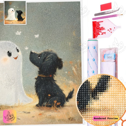 Artdiystudio Ghostly Encounter Diy Diamond Painting Kit A Fun Whimsical Craft 2