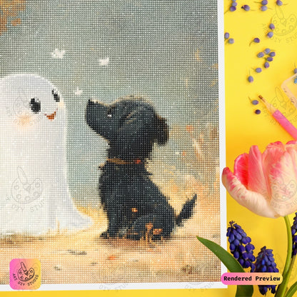 Artdiystudio Ghostly Encounter Diy Diamond Painting Kit A Fun Whimsical Craft 4