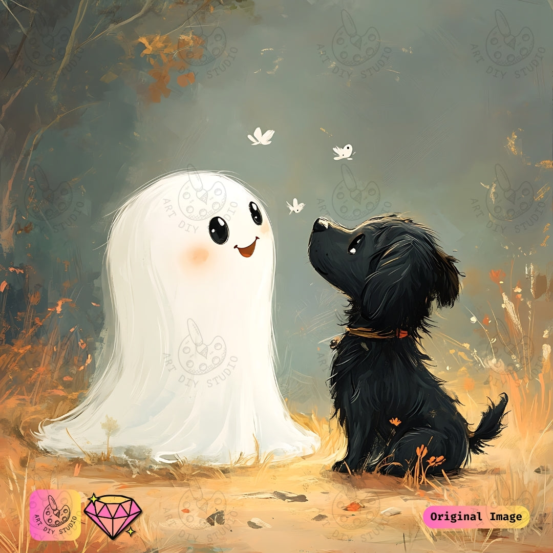 Artdiystudio Ghostly Encounter Diy Diamond Painting Kit A Fun Whimsical Craft 6
