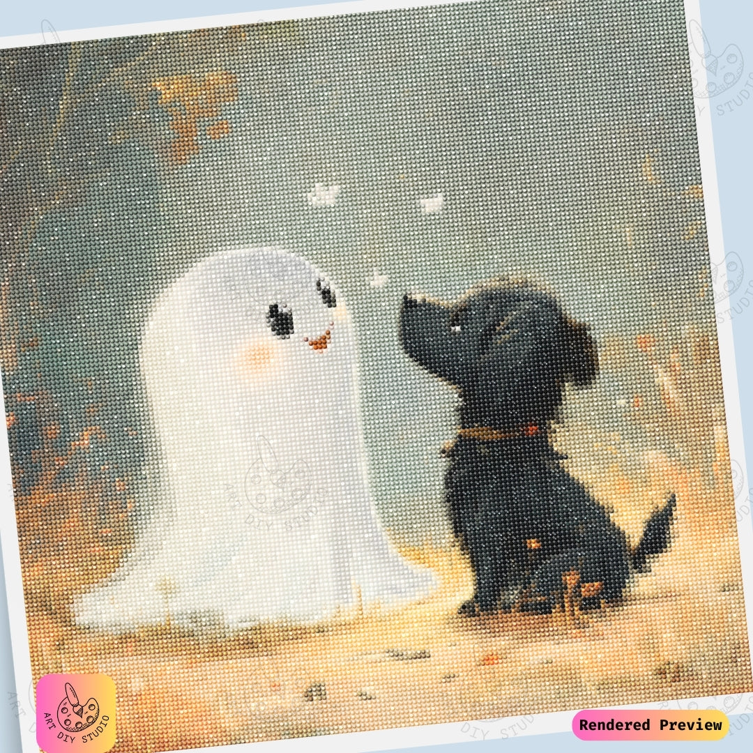 Artdiystudio Ghostly Encounter Diy Diamond Painting Kit A Fun Whimsical Craft