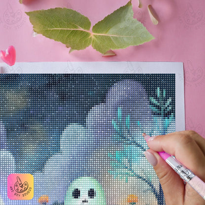 Artdiystudio Ghostly Garden Blooms Diy Diamond Painting Kit Craft Your Haunted Wonderland 5
