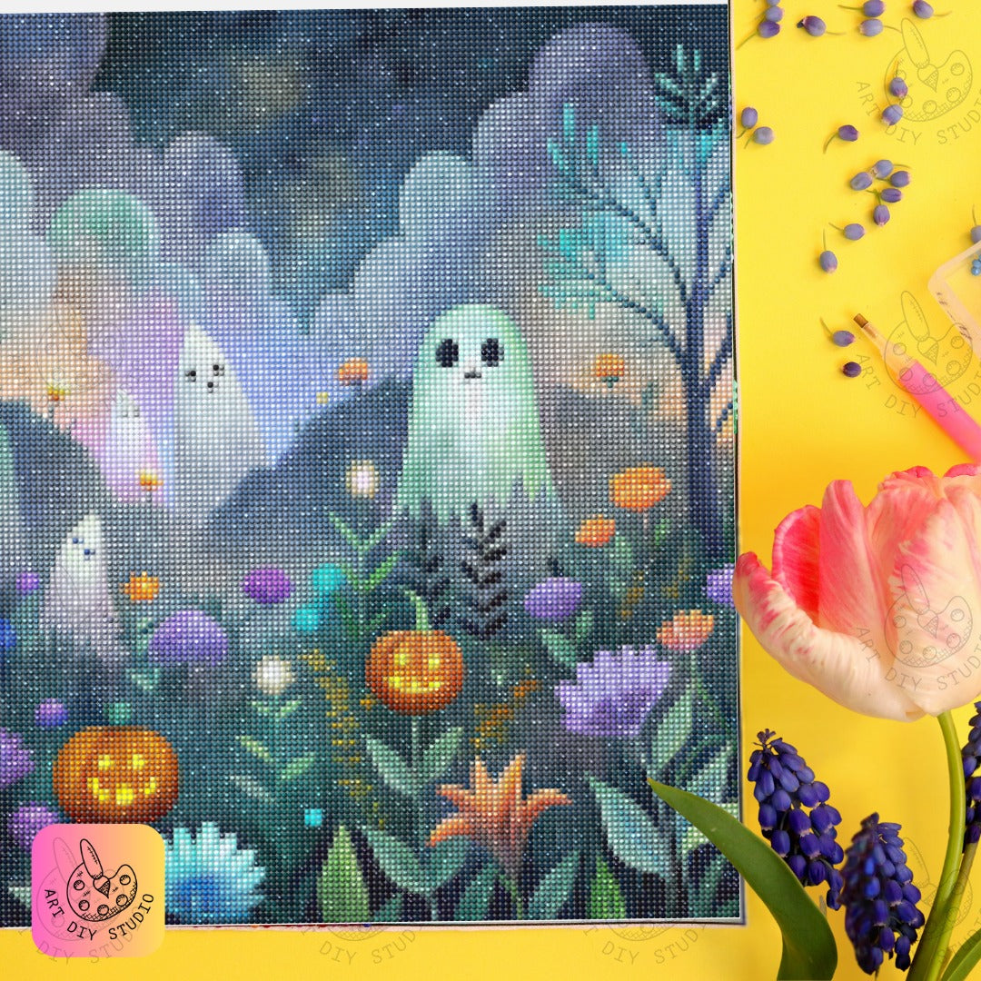 Artdiystudio Ghostly Garden Blooms Diy Diamond Painting Kit Craft Your Haunted Wonderland 6