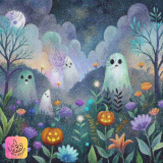Artdiystudio Ghostly Garden Blooms Diy Diamond Painting Kit Craft Your Haunted Wonderland 7