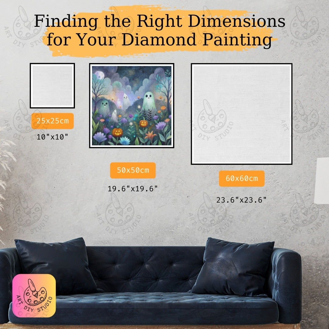 Artdiystudio Ghostly Garden Blooms Diy Diamond Painting Kit Craft Your Haunted Wonderland