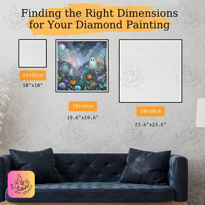 Artdiystudio Ghostly Garden Blooms Diy Diamond Painting Kit Craft Your Haunted Wonderland