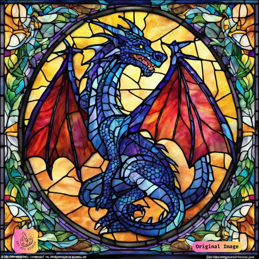 Artdiystudio Glassborn Majesty Diy Diamond Painting Kit A Radiant Stained Glass Fantasy