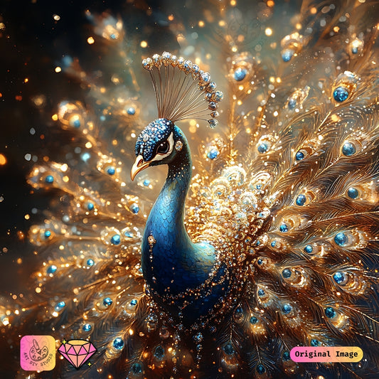Artdiystudio Glittering Peacock Elegance Diy Diamond Painting Kit Shine With Radiance And Beauty 6